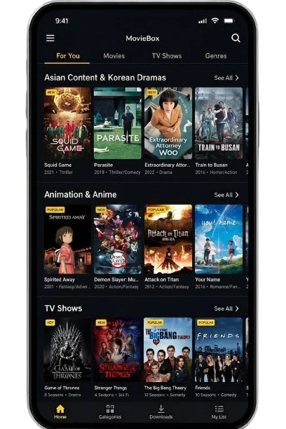 Asian Content & Korean Dramas
Animation & Anime